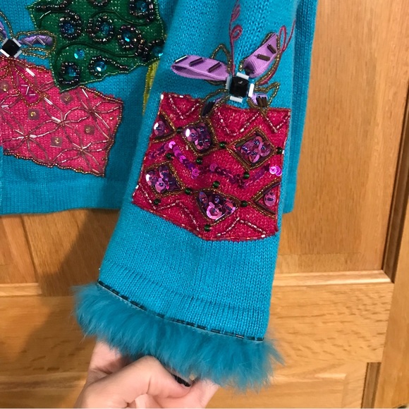 Vintage Design Options by Philip&Jane Gordon Christmas/holiday sweater cardigan - Picture 7 of 8